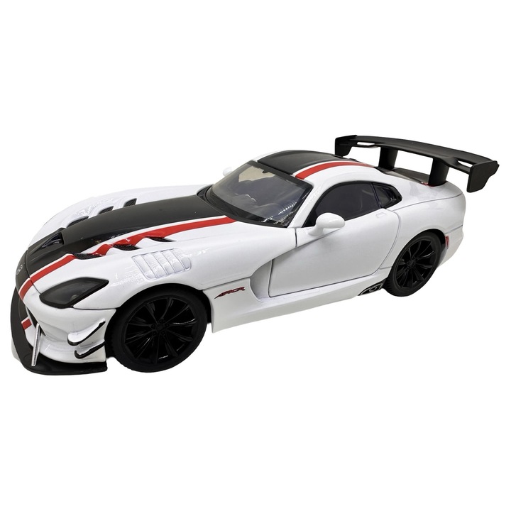 Кола модел Dodge Viper ACR 1:24, метално тяло, бял, функционални врати и капак