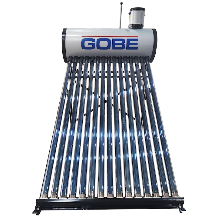 Panou solar nepresurizat GOBE Plus, 150 l, 15 tuburi vidate, rezervor inox, vas flotor 5 l