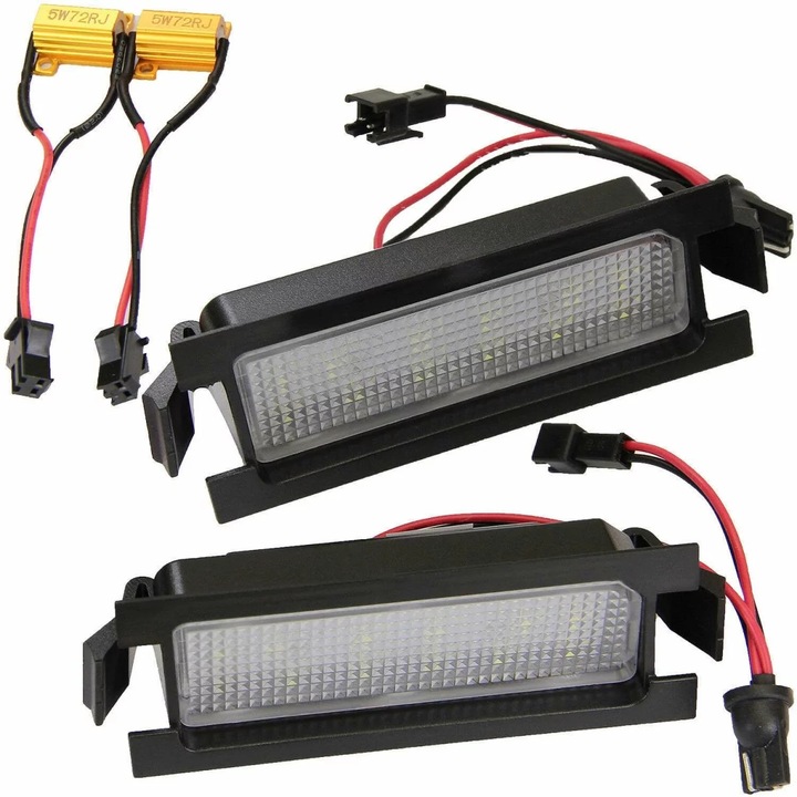 Set de 2 Lampi numar LED Recambo, 6000K, rezistenta la socuri, plug and play pentru Kia Ceed, Rio, Hyundai Accent, Elantra, I30