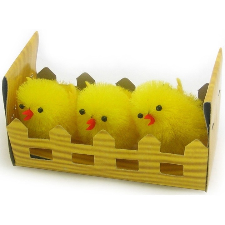 Set 3 accesorii decorative, ARPEX, curcani de Paste, 4cm, multicolor