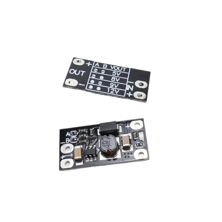 Modul convertor DC Step-up, ajustabil 5V-12V, dimensiuni 22x10x3mm