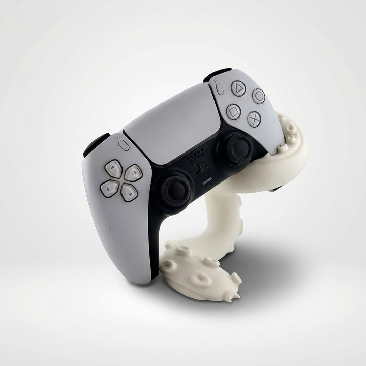 Suport Vertical pentru Controller, Alb, Plastic PLA, 12 cm