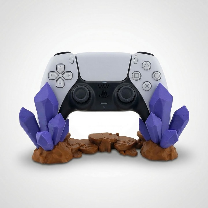 Suport Controller cu Design Cristale, Albastru/Vernil, Plastic PLA, 19 cm