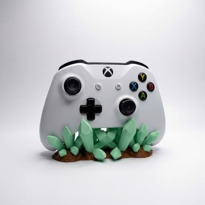 Suport Controller, 13 cm, Design Cristal Verde, Plastic PLA, Gaming