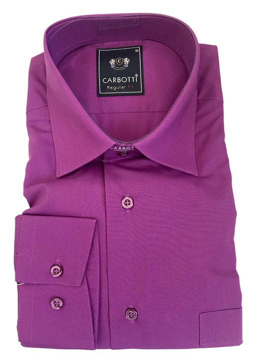 Camasa barbati, mov inchis, cu maneca lunga, bumbac-poliester, masura M-Regular fit