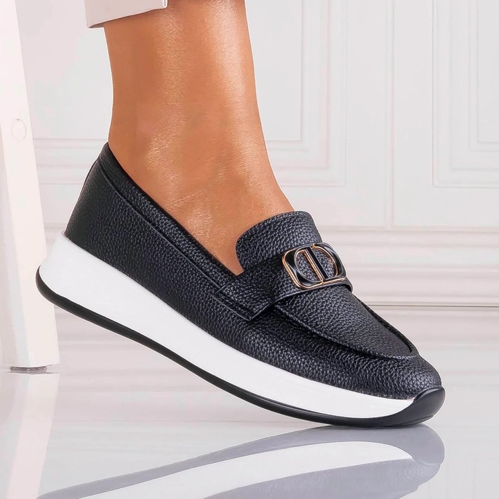 Pantofi dama Casual Negri din Piele Ecologica Ulmira, Negru