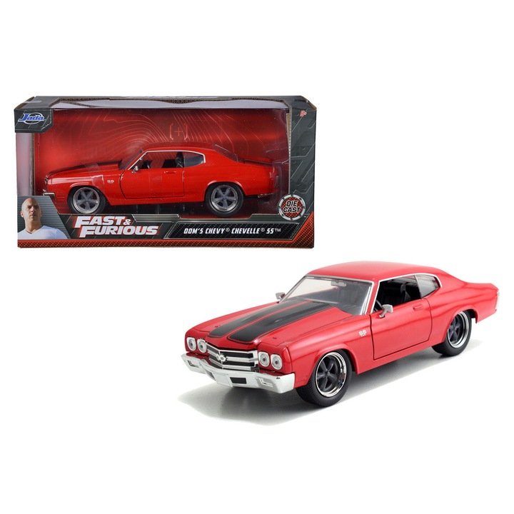 Метална количка Fast And Furious 1970 Chevy Chevelle Мащаб 1 към 24
