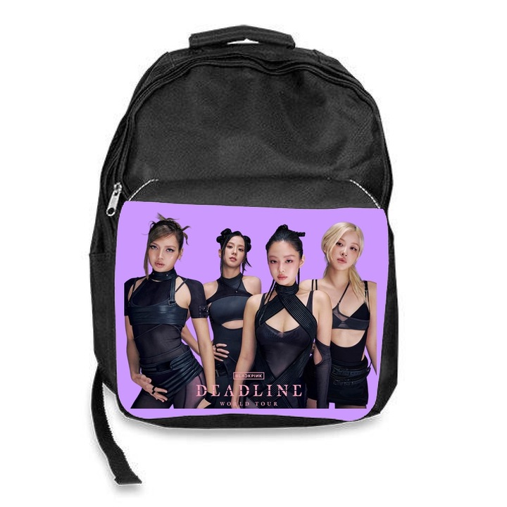 Училищна раница Blackpink Deadline World Tour, черна, 30x45x17см