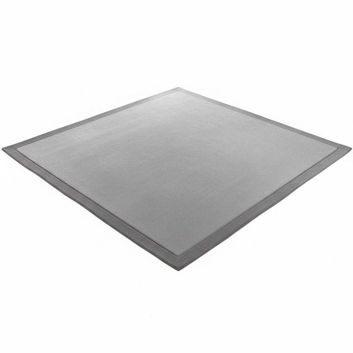 Covor de joaca premium Giggles & Co. „Grey Ember”, 200 x 150 cm, Grosime 3 cm, Memory Foam si Catifea, Antiderapant, Certificat OEKO-TEX® – Gri