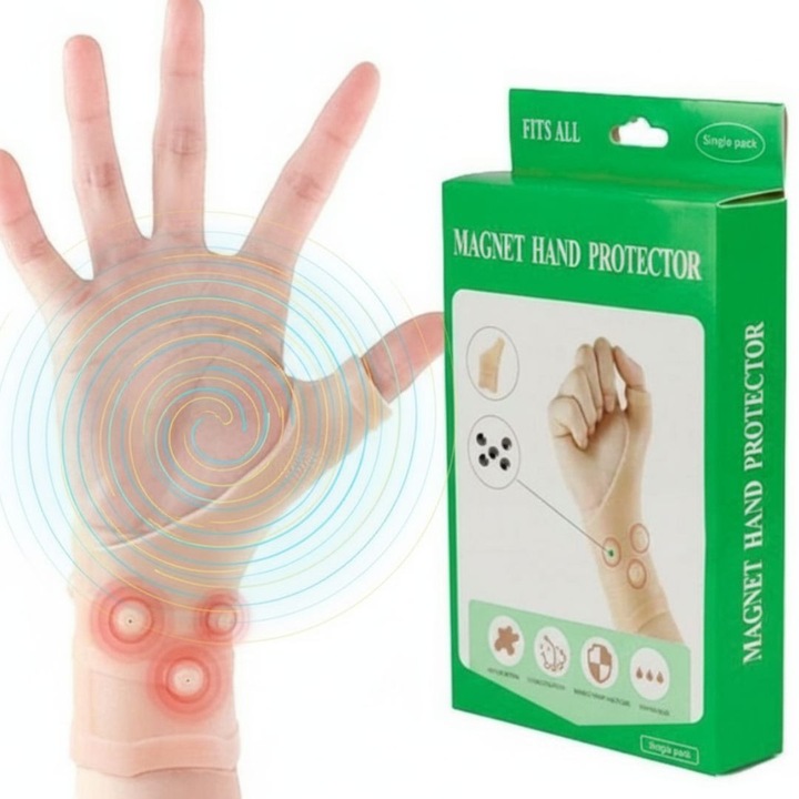 Suport magnetic pentru încheietură, SHOPII, ecru, 6 magneți