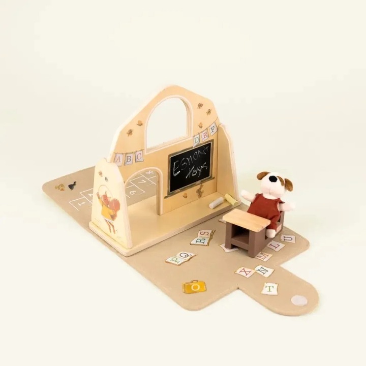 Joc de rol Mini scoala, Egmont Toys, multicolor, lemn, +18 luni