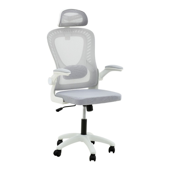 Scaun de birou ergonomic Delilah, plasa gri deschis