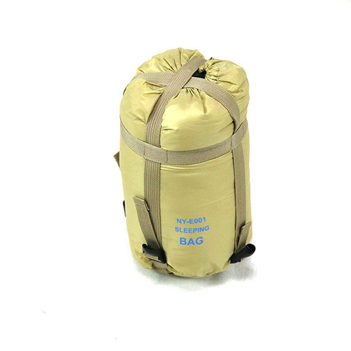 Sac de dormit pentru camping, Aiorber, depozitare portabila, fermoar bidirectional, rezistent la stropire, 190*75 cm, potrivit pentru camping/calatorii in aer liber, galben