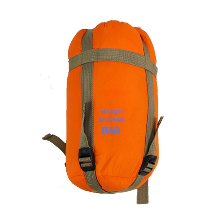Sac de dormit pentru camping, Aiorber, depozitare portabila, fermoar bidirectional, rezistent la stropire, 190*75 cm, potrivit pentru camping/calatorii in aer liber, portocaliu