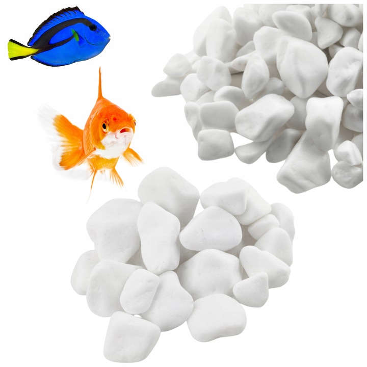 Pietre rotunde pentru acvariu alb imaculat 1 kg Ø 4-8 cm