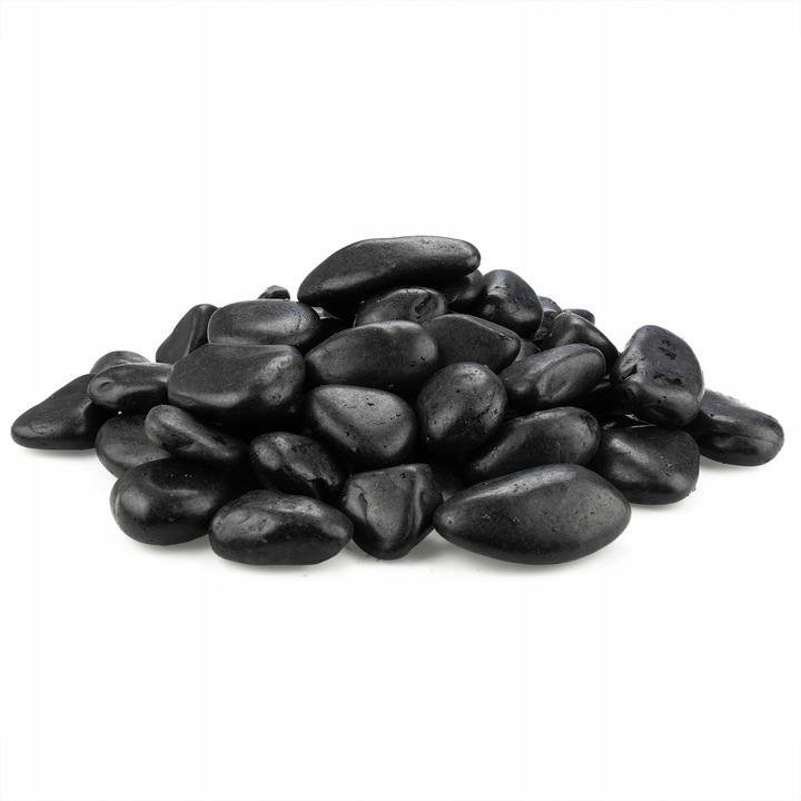 Pietre decorative naturale negre lucioase 4-8 cm, 5 kg (50-70 buc.)