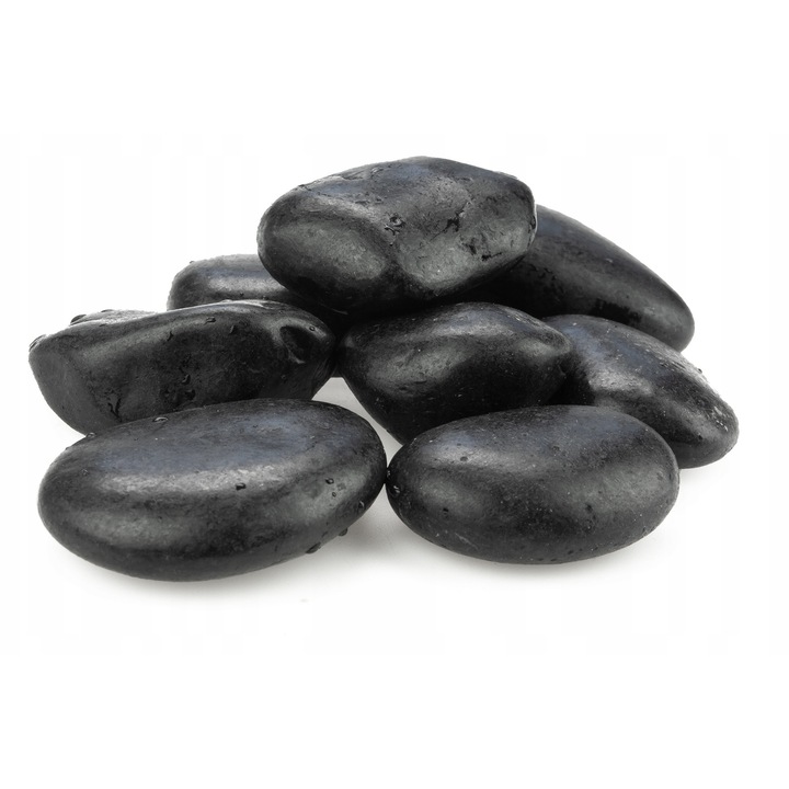 Pietre decorative acvariu negre lucioase 500 g (Ø 4-8 cm)