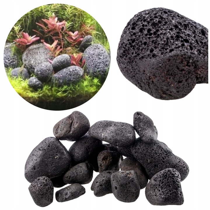 Pietre pentru acvariu Lava Otoczak Black negru 1kg