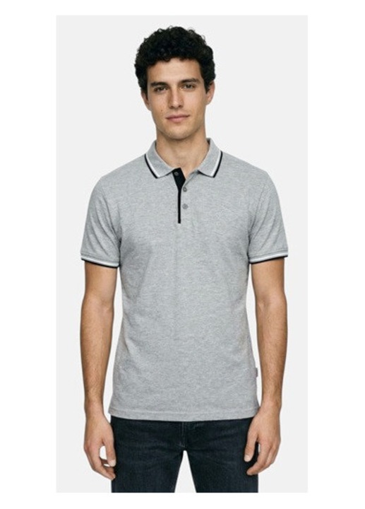 Tricou polo Lee Cooper, bumbac, Gri