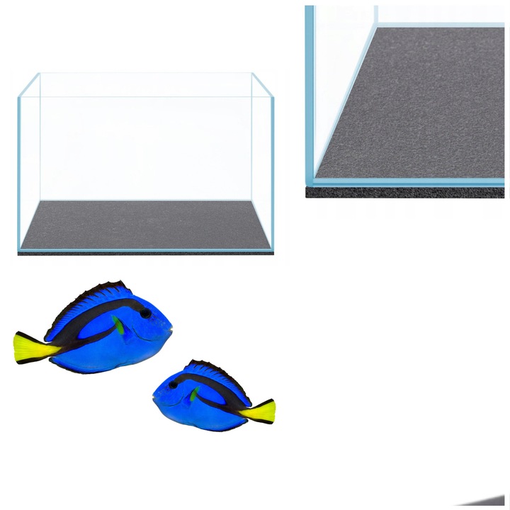 Covoraș acvariu TD Stones, polietilenă, 6 mm, negru, 150x50cm