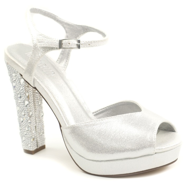 Női platform szandál AM715, Ezüstszín