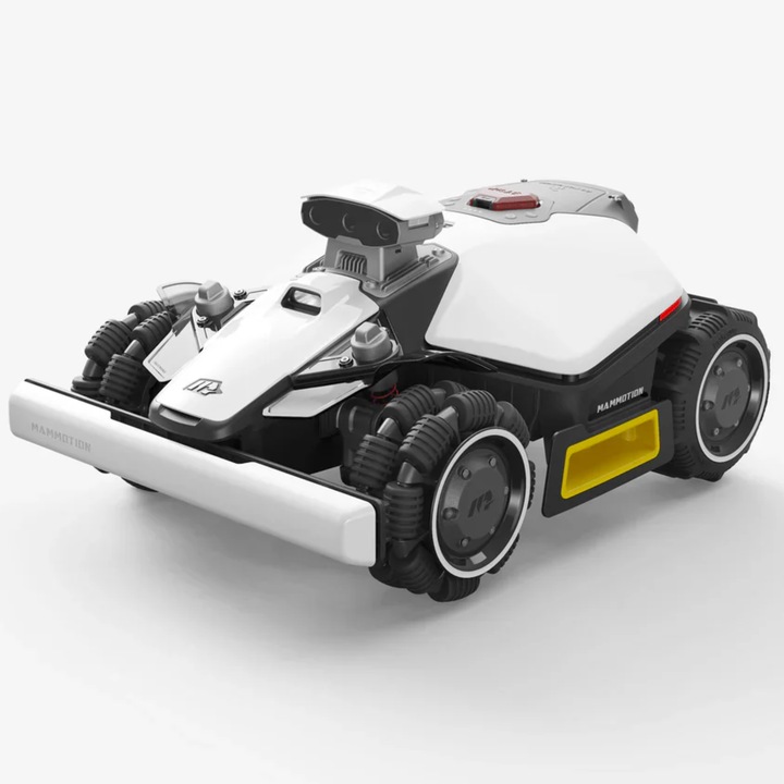 Robot de tuns gazonul Mammotion LUBA mini 2 AWD 1500, Fara fir perimetral, Sistem Tri-Fusion 360° LiDAR, AI Vision si NetRTK, Suprafata 1500 m², 10 Zone, 9 Lame, Latime de taiere 20 cm, Inaltime maxima taiere 65 mm, Autonomie 150 min, 6.1 Ah