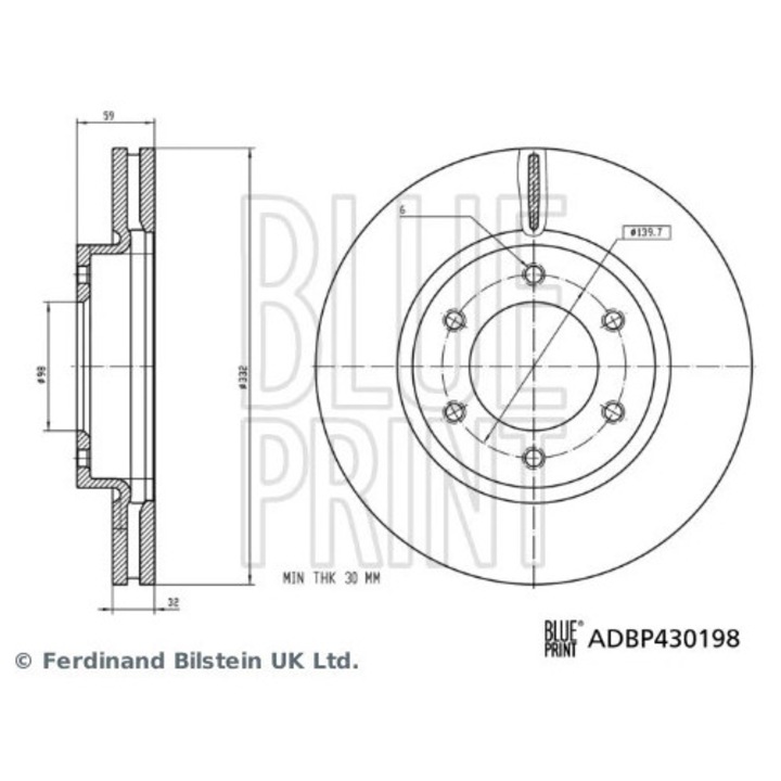 Fékbetét készlet első tengelyre, blue print, Adbp430198, Ford Ranger, 2011-2023