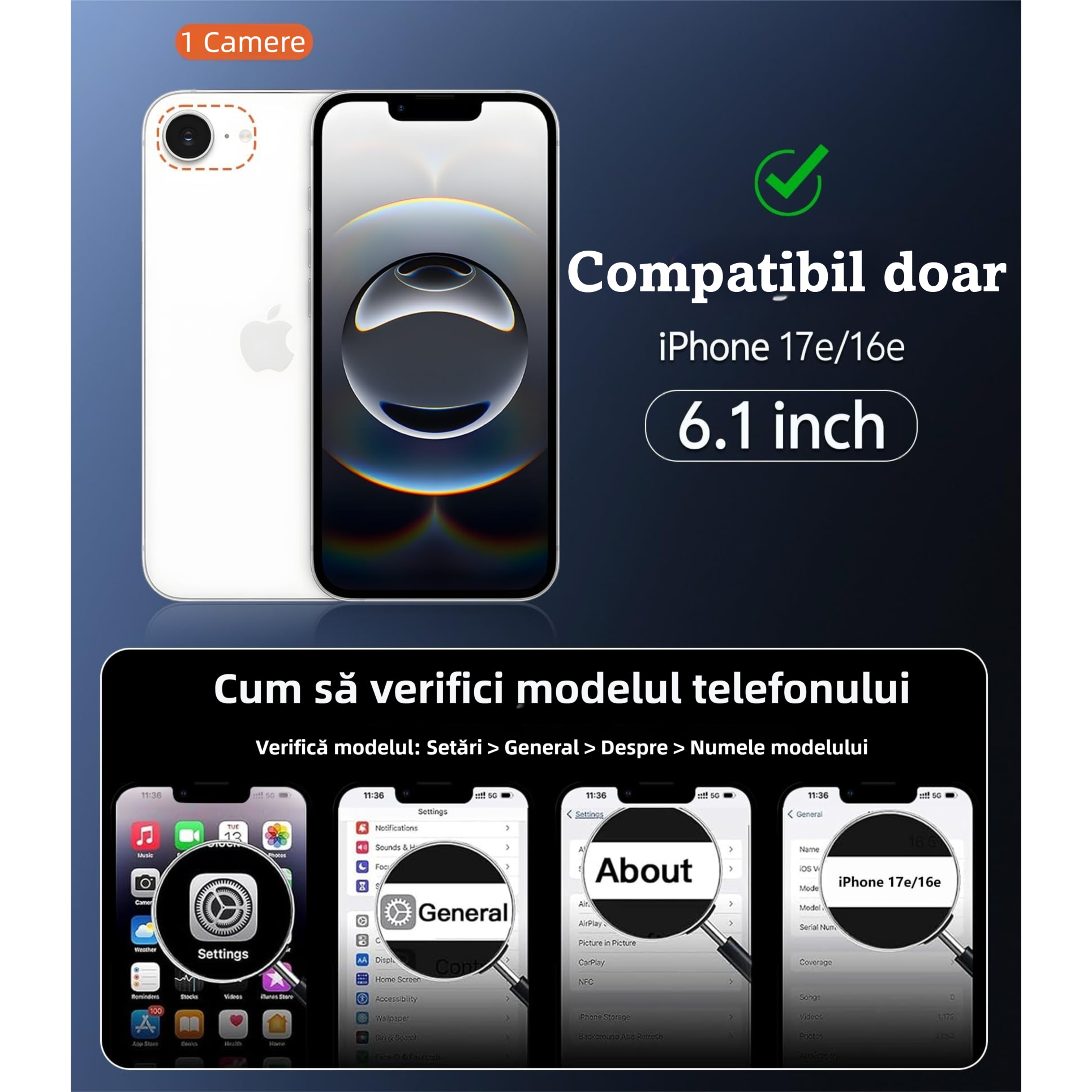 Husa de Protectie Magnetica Telefon, MOGU pentru iPhone 17e/iPhone 16e Husa Anti Shock, Compatibila cu MagSafe, Anti-ingalbenire si Anti-zgarietura, TPU, Alb Transparent