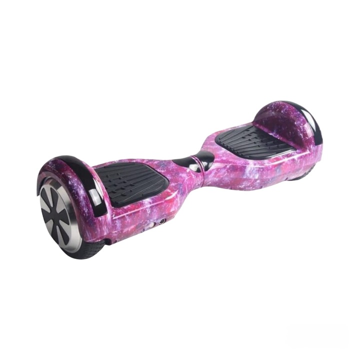 Hoverboard Virtual Trend®, Roti 6.5″, autonomie 15 km, viteza 10 km/h, putere Motoare 500W (2 x 250), Bluetooth, Difuzoare, Geanta transport inclusa, Telecomanda, Mov