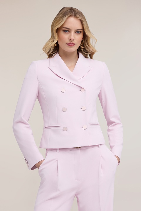 MOTIVI, Sacou cu doua randuri de nasturi si revere ascutite, Roz pastel