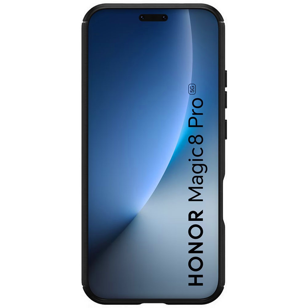 Husa de protectie pentru Honor Magic 8 Pro, Carbon Shield, Suprafata aderenta, Spate mat, Anti-amprenta, Finisaj tip fibra, Margini usor ridicate, Flexibila, Confortabila, Design premium, Antisoc, Slim fit, Negru