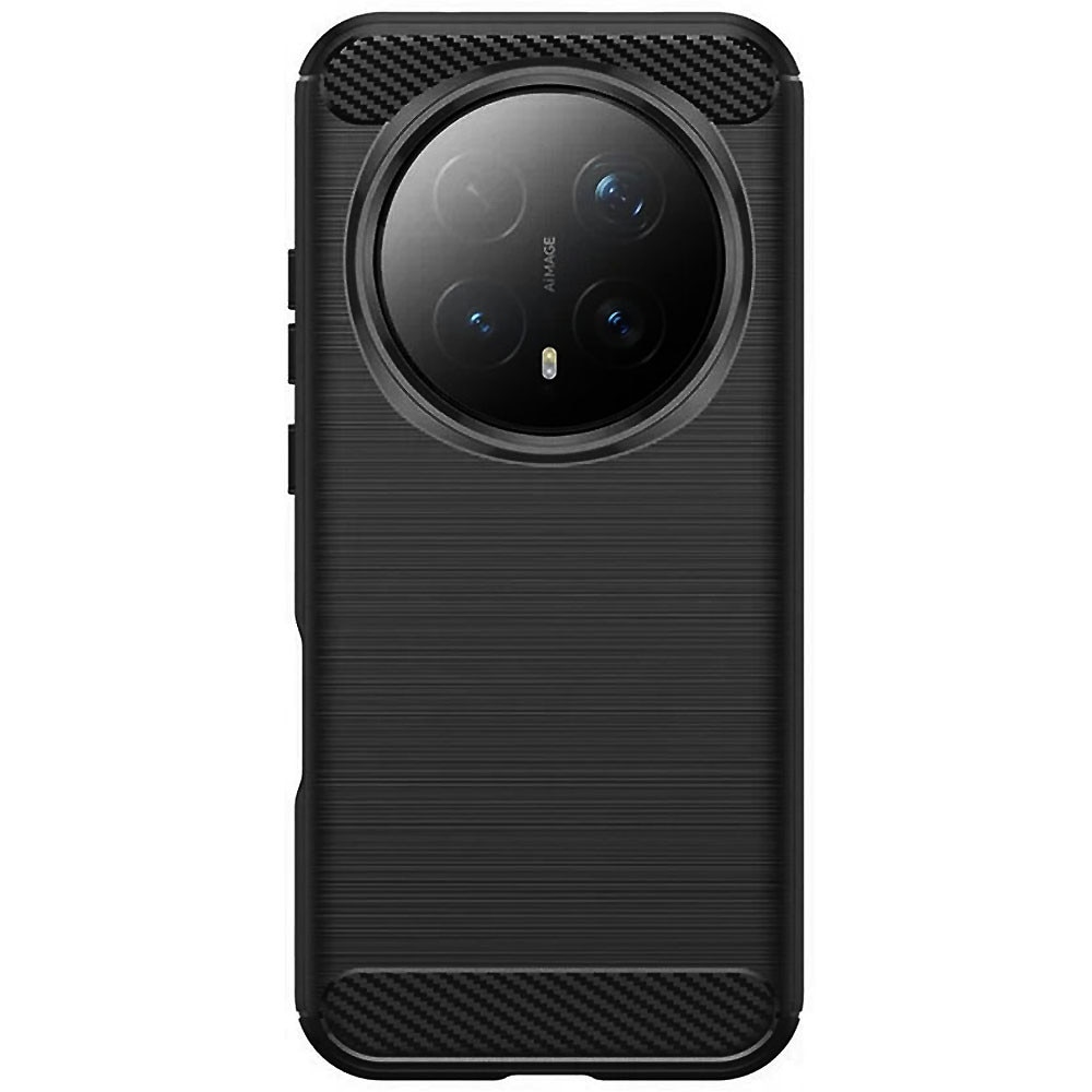 Husa de protectie pentru Honor Magic 8 Pro, Carbon Shield, Suprafata aderenta, Spate mat, Anti-amprenta, Finisaj tip fibra, Margini usor ridicate, Flexibila, Confortabila, Design premium, Antisoc, Slim fit, Negru