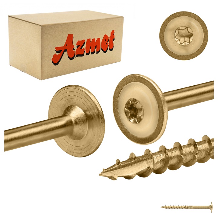 Suruburi pentru lemn cu cap plat WCT 8x100mm (set 50)