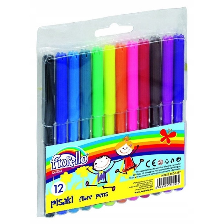 Markere, KW TRADE, set 12 bucati, 2 mm, mix culori