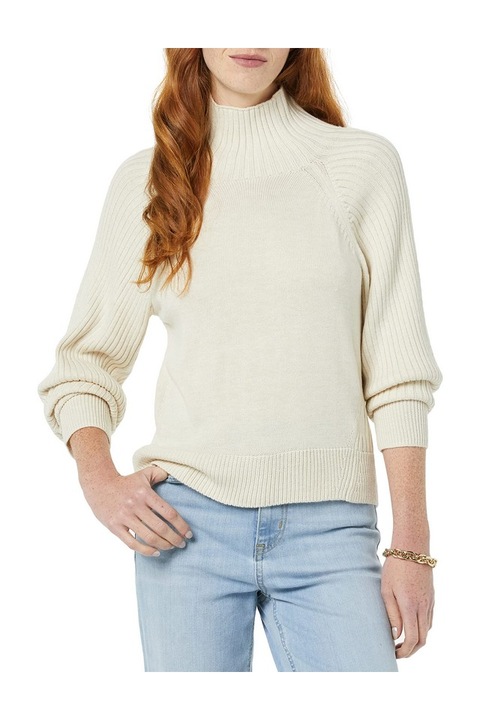 Pulover scurt dama, Amazon, bej, tricot, marime XL