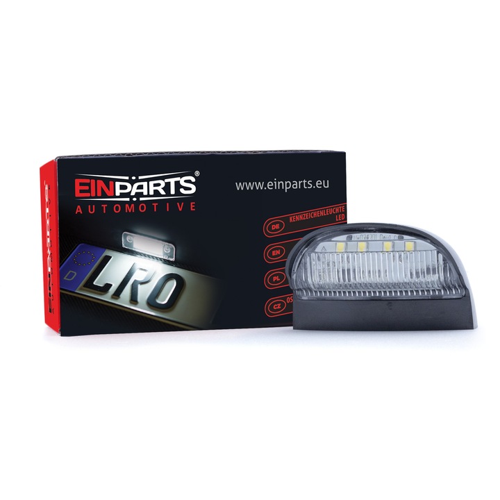Lampa LED de iluminare numar de inmatriculare, Einparts Automotive, 6000K, 12/24V, Plug&Play, dimensiuni 68x41x31mm, set 1 buc.