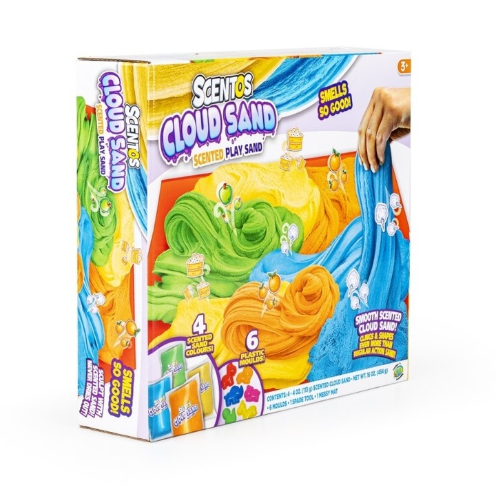 Set de nisip parfumat Dumel, 4 culori, 6 forme, 3+ ani