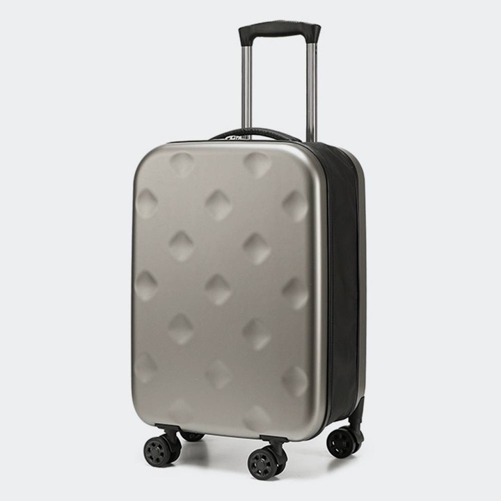 Troler de cabina extensibilcu 4 roti, Tourist Gear, 55x40x20cm, gri