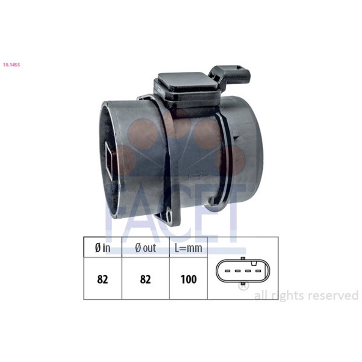 FACET 10.1455 légtömegmérő Dodge Caliber, Jeep Compass/Patriot, Mercedes-Benz C-osztály, C-osztály T-modell, CLS, CLS Shooting Brake modellekhez