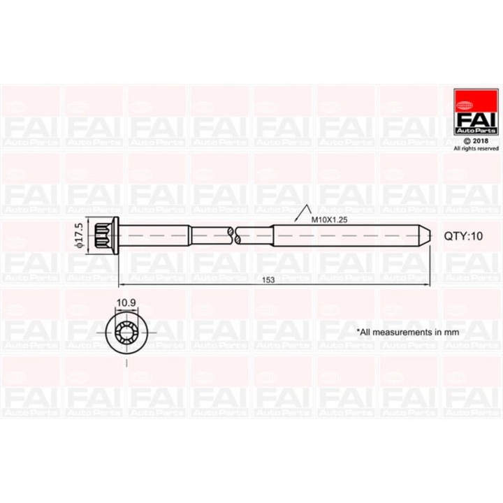 FAI AUTOPARTS B701 motorcsavar készlet Alfa Romeo 159, Chevrolet Astra/Aveo/Kalos/Cruze, 1.8 benzines