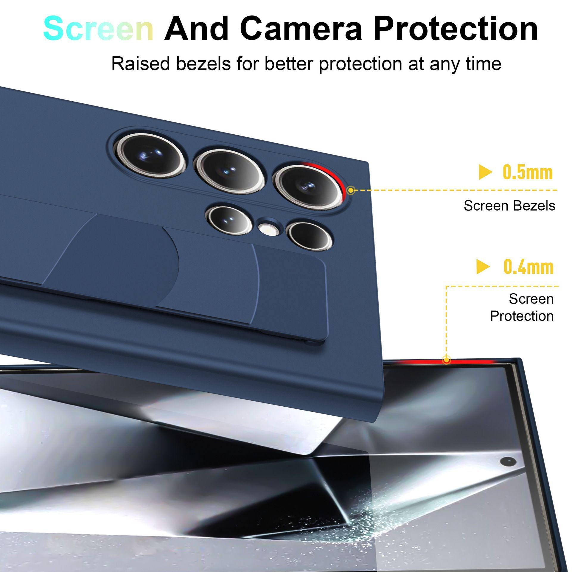 Husa pentru Samsung Galaxy S26 Ultra, Standing Grip, Silicon, Anti-Soc, Alb Transparent