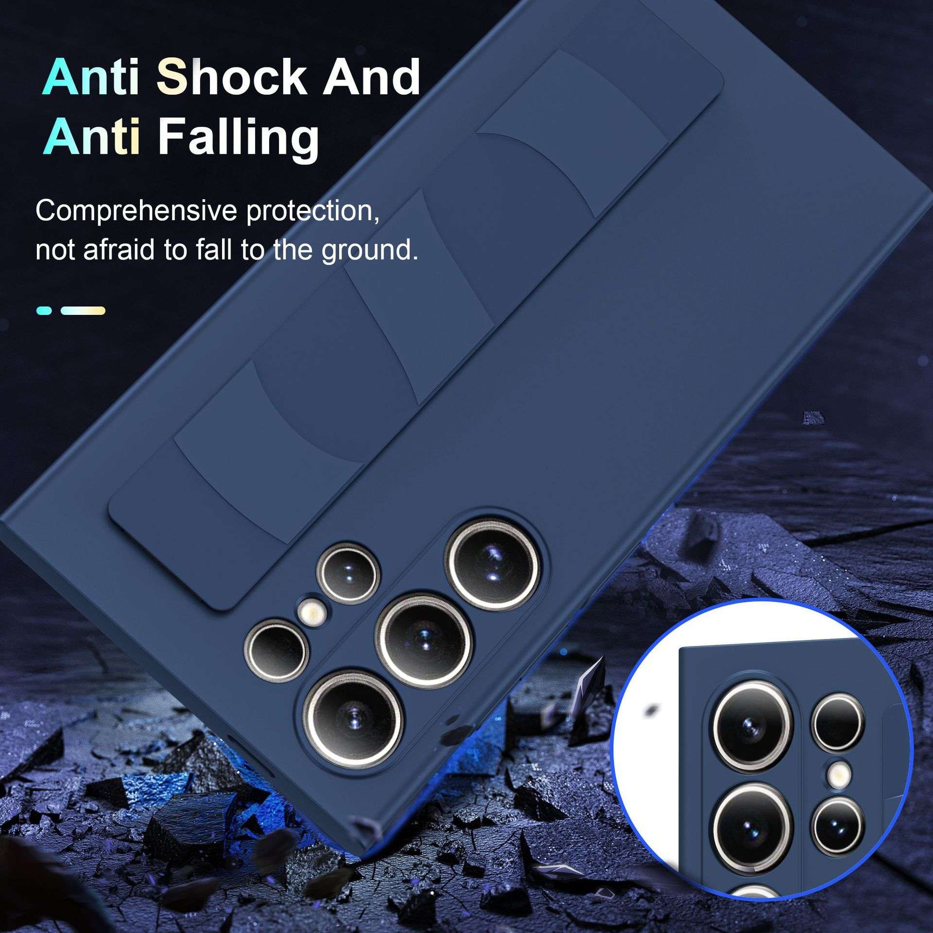 Husa pentru Samsung Galaxy S26 Ultra, Standing Grip, Silicon, Anti-Soc, Alb Transparent