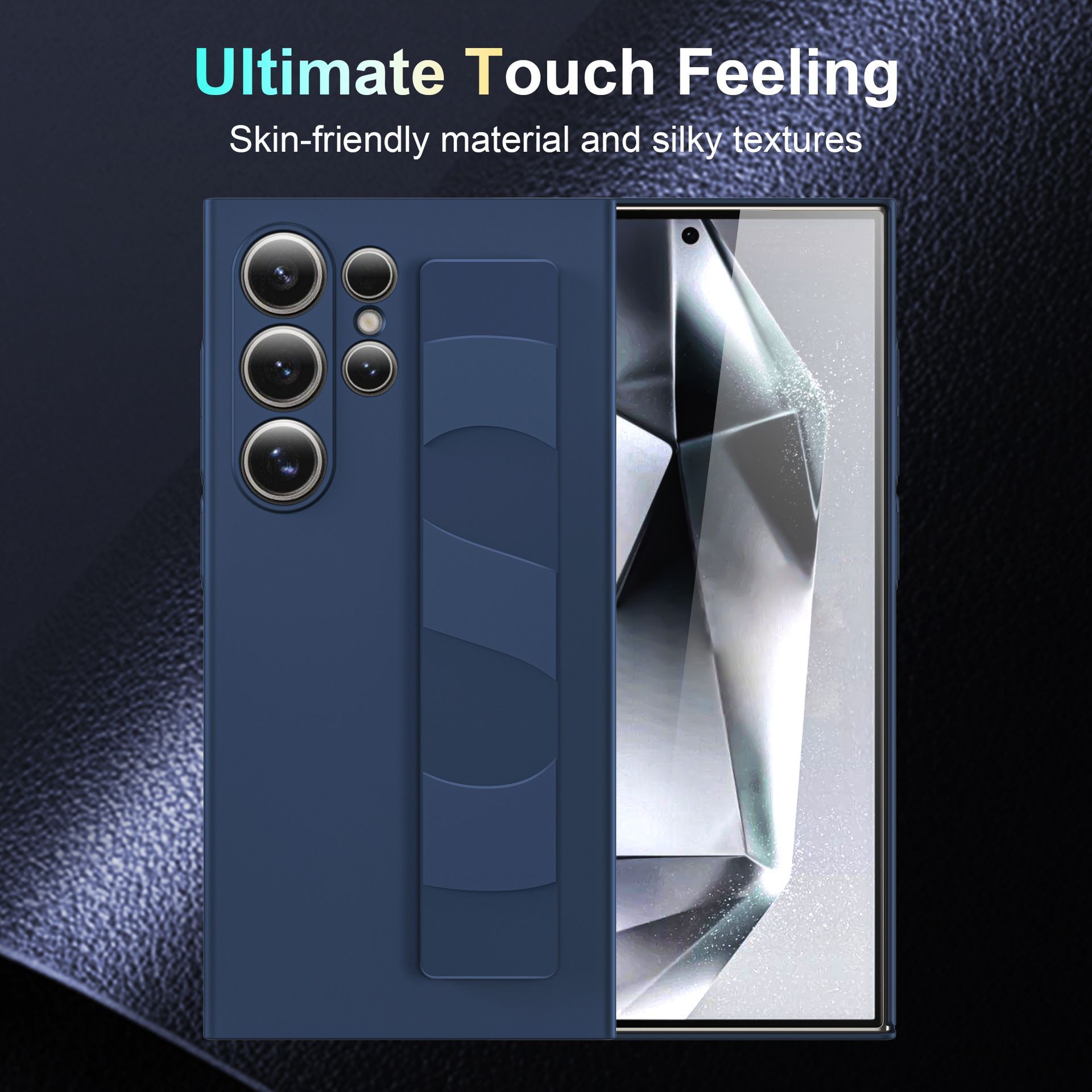 Husa pentru Samsung Galaxy S26 Ultra, Standing Grip, Silicon, Anti-Soc, Alb Transparent