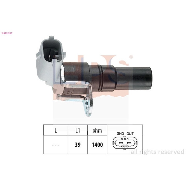 Főtengely jeladó, EPS, 1.953.327, Opel kompatibilitás, benzin, 1.8