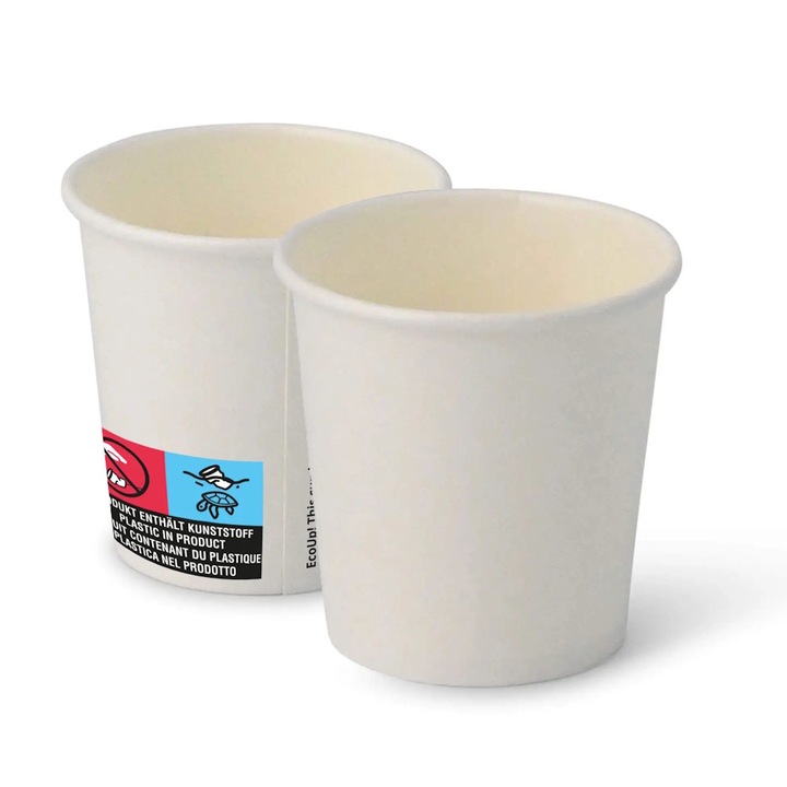 Készlet 50 db karton pohár PE bevonattal, 120ml, fehér, O 62mm