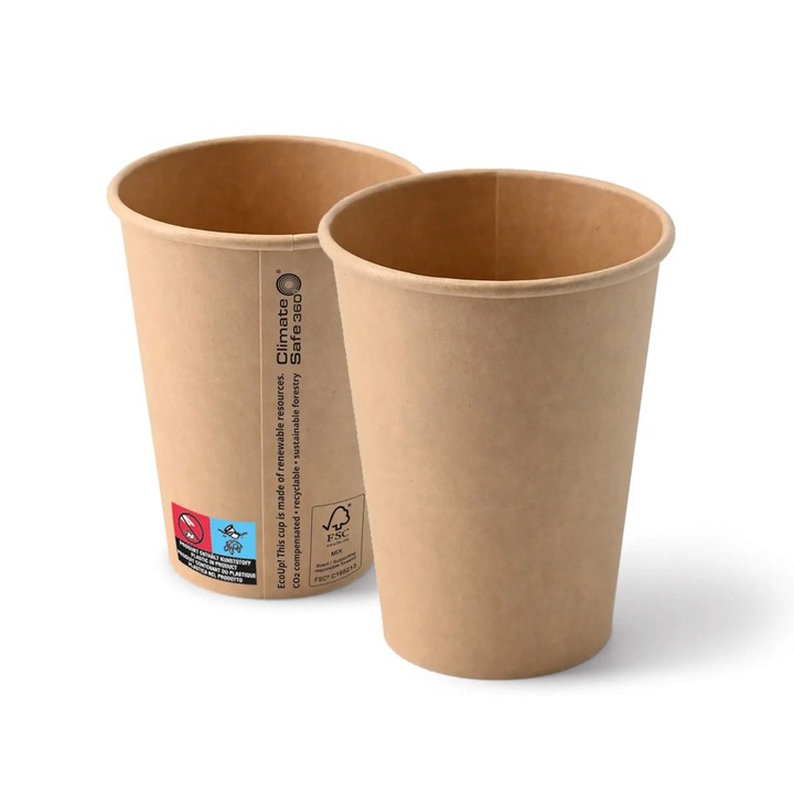 50 darabos kraft papírpohár szett, 360ml, O 90mm