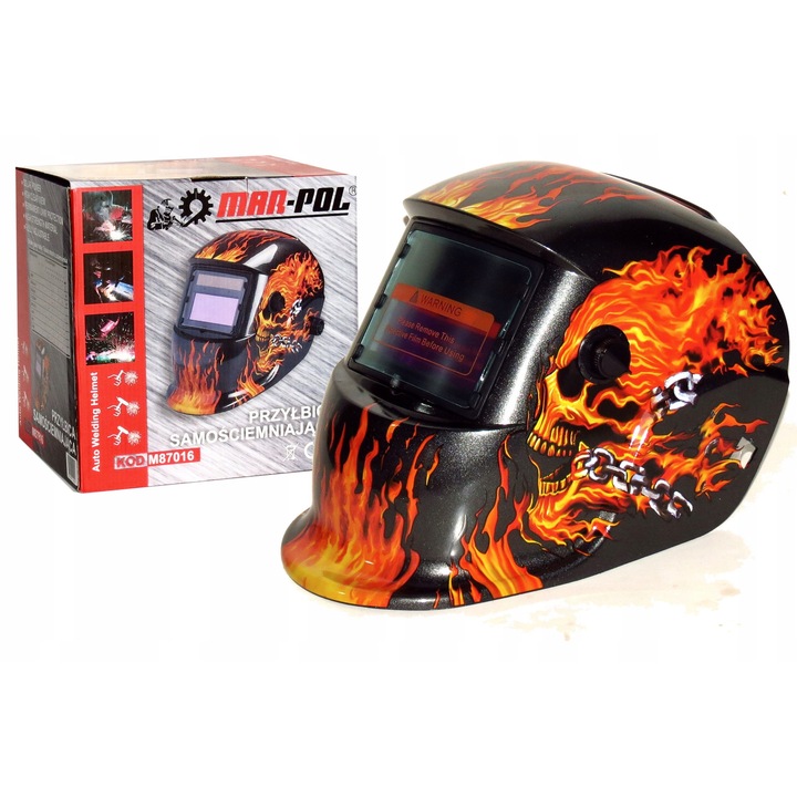 Masca de sudura automata MAR-POL M87016, 9-13 DIN, 93x43mm, cu 2 filtre, set complet