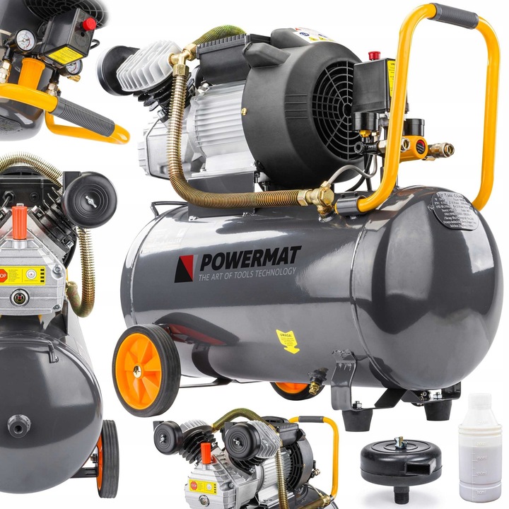 Compresor mobil 50L, POWERMAT, 8 bar, 392L/min, 230V