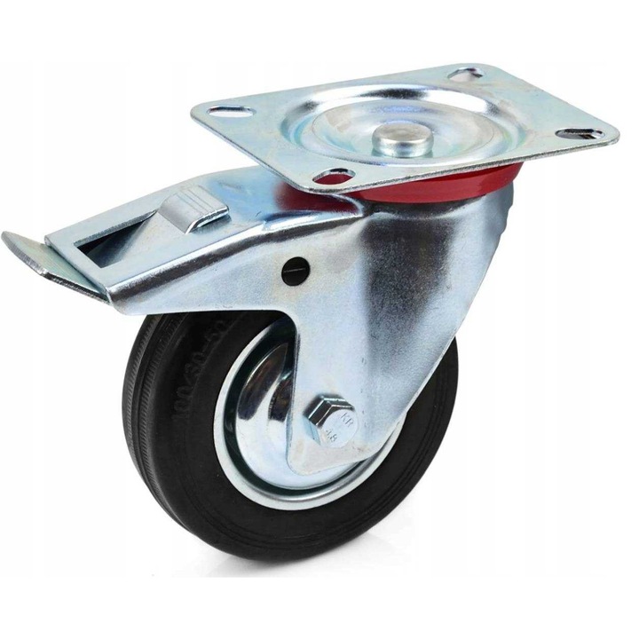 Roti cu frana, luka, 200mm, otel, cauciuc, set