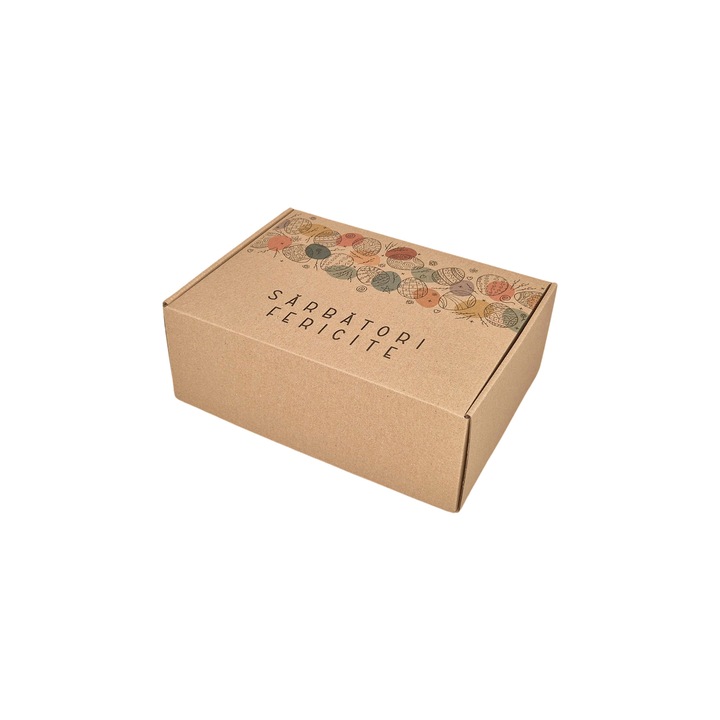 Set 50 bucati Cutie cu autoformare NATUR Model Paste Festive Egg Mosaic 15 x 12 x 5cm